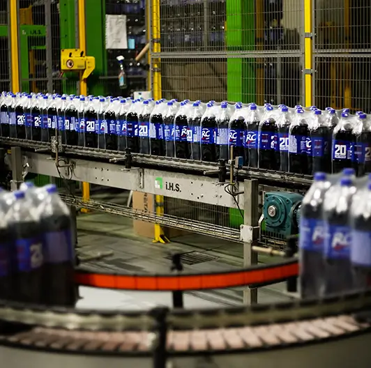 Bottling station with multiple RC Cola lines running